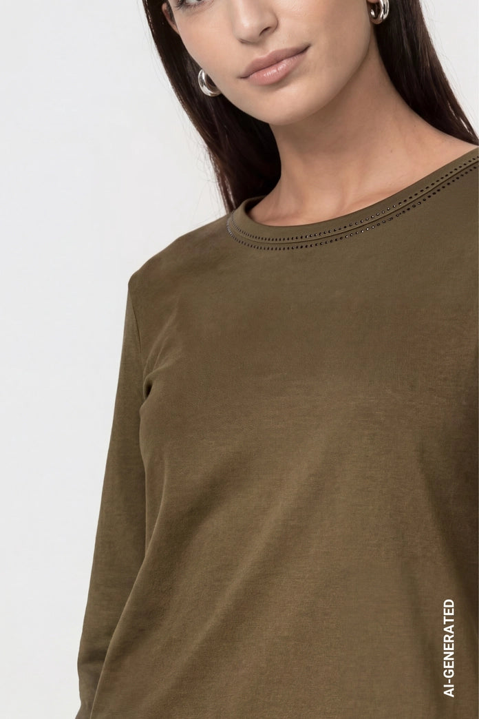 CAMISETA DETALLES PEDRERÍA - MONARI