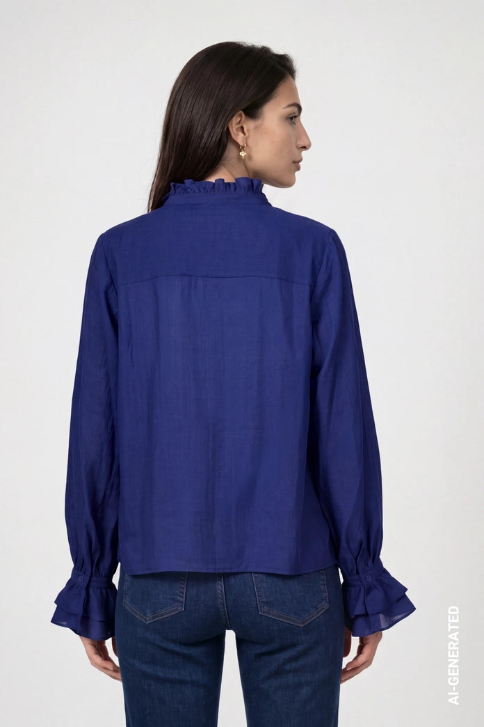 BLUSA CON VOLANTES - MONARI