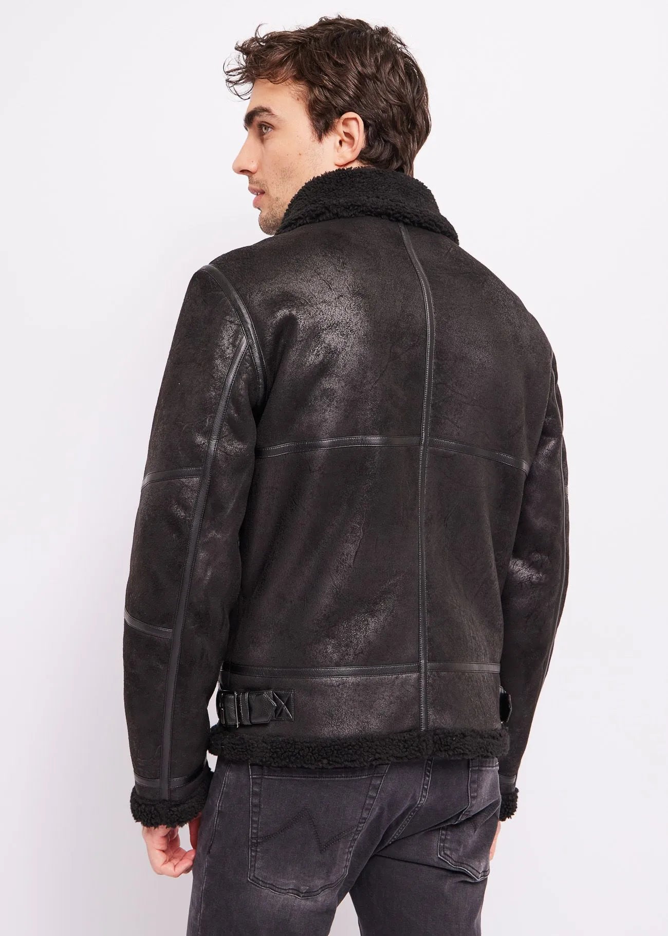 Chaqueta faux-shearling negra - Gaudí