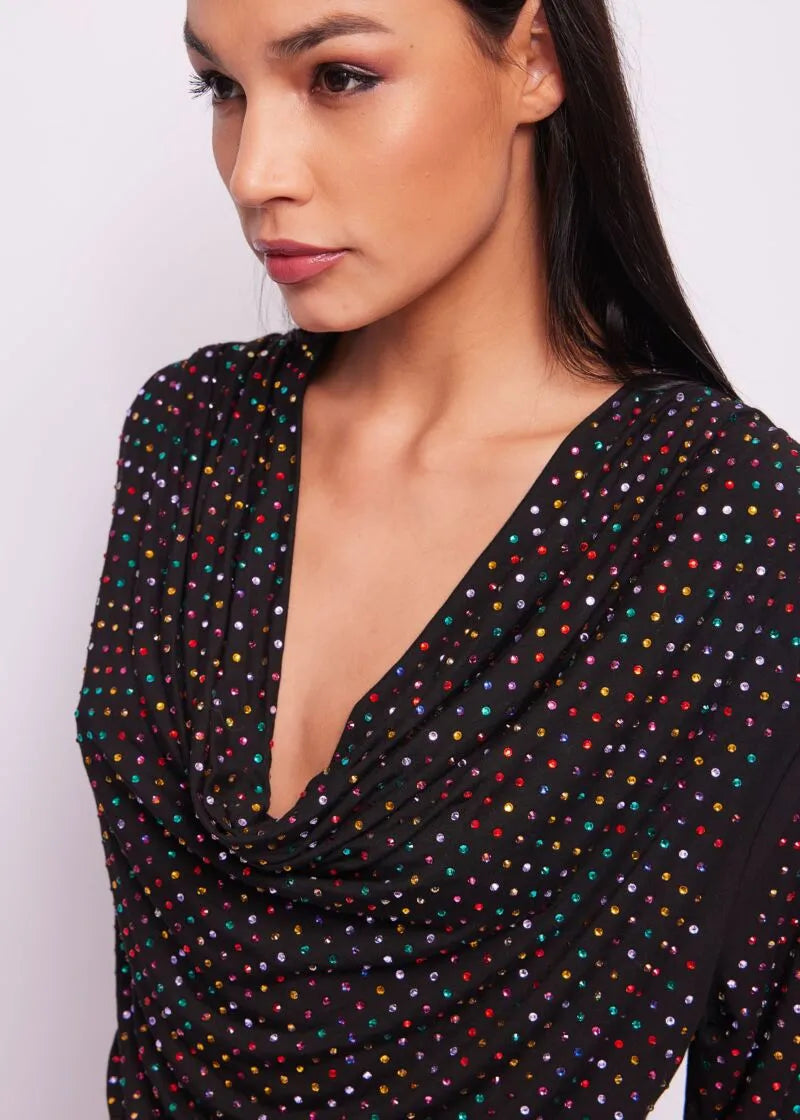 TOP PUNTO STRASS COLORES - DENNY ROSE