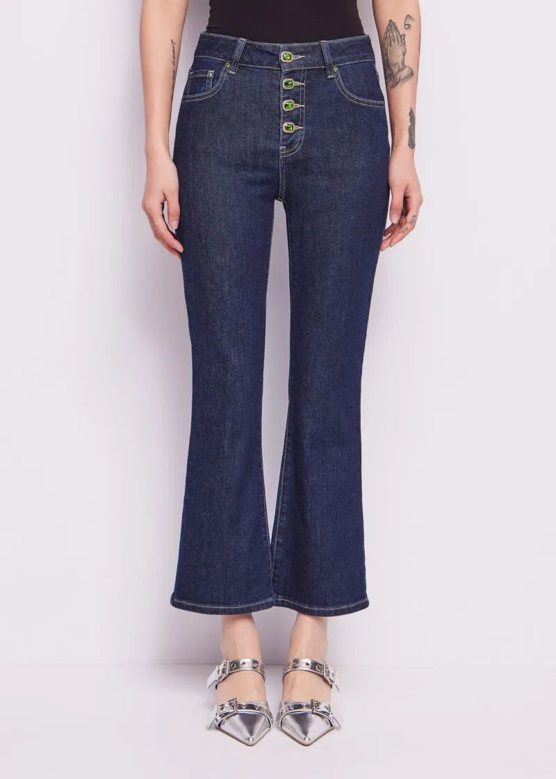 PANTALÓN DENIM BOTÓN JOYA - DENNY ROSE