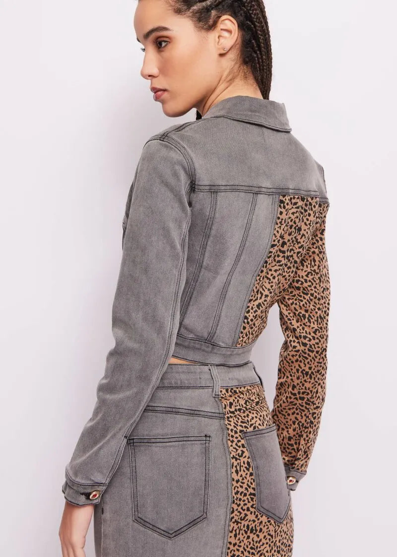 CHAQUETA COMBINADA LEOPARDO - DENNY ROSE