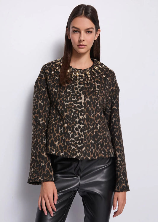 CHAQUETA LEOPARDO PIEDRAS - DENNY ROSE