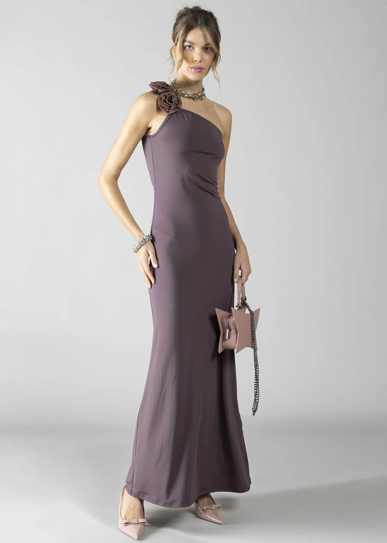 VESTIDO DETALLES LISO - DENNY ROSE