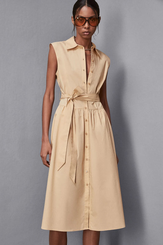 VESTIDO CAMISERO SIN MANGAS - PATRIZIA PEPE