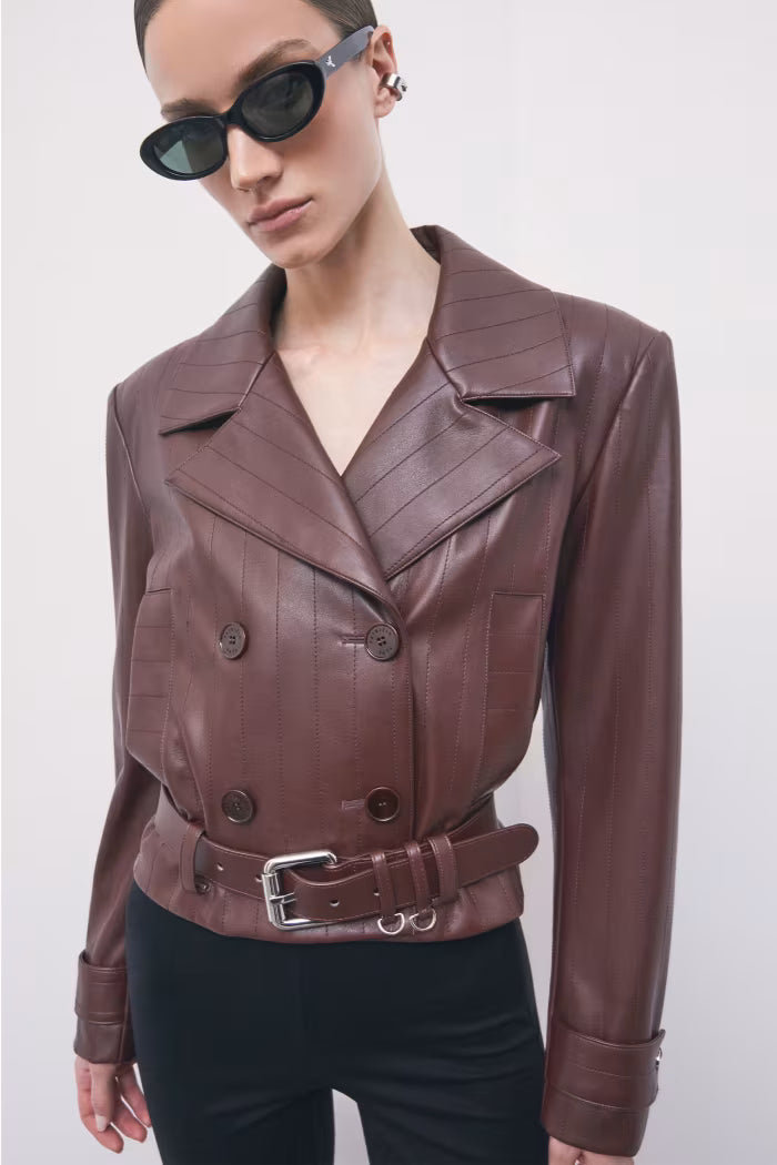 CHAQUETA CRUZADA ECOPIEL - PATRIZIA PEPE