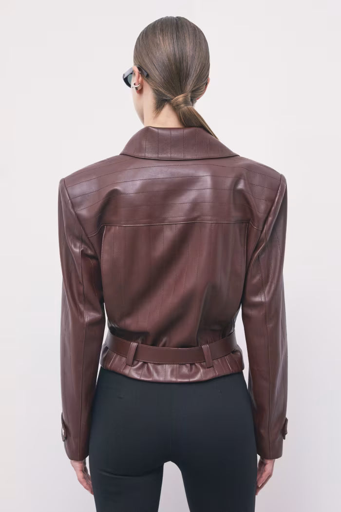 CHAQUETA CRUZADA ECOPIEL - PATRIZIA PEPE