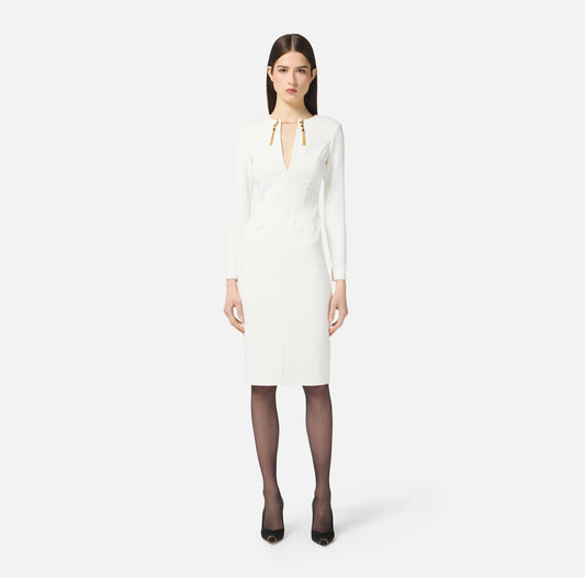VESTIDO MIDI COLLAR CUELLO - ELISABETTA FRANCHI