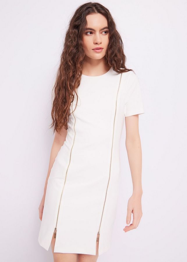 VESTIDO BLANCO LISO CREMALLERA - DENNY ROSE