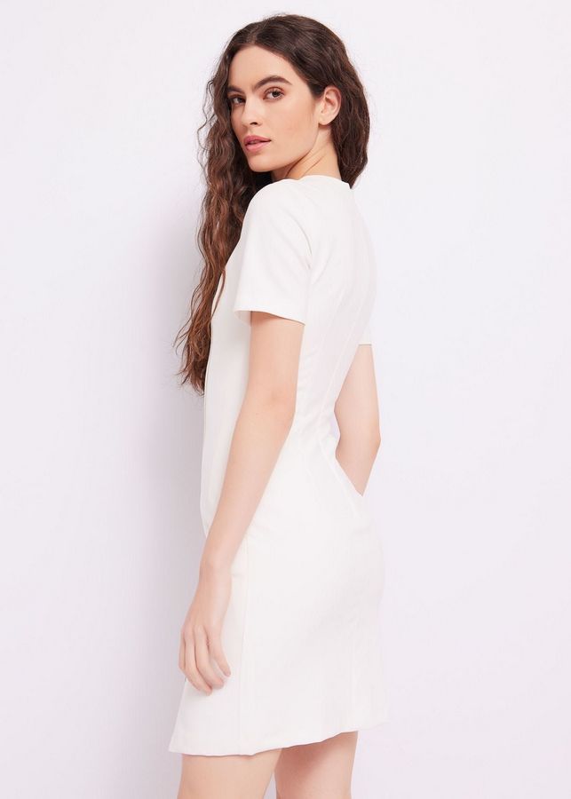 VESTIDO BLANCO LISO CREMALLERA - DENNY ROSE