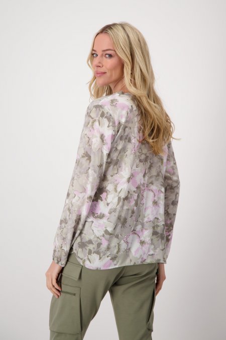 BLUSA ESTAMPADA VERDE MALVA - MONARI