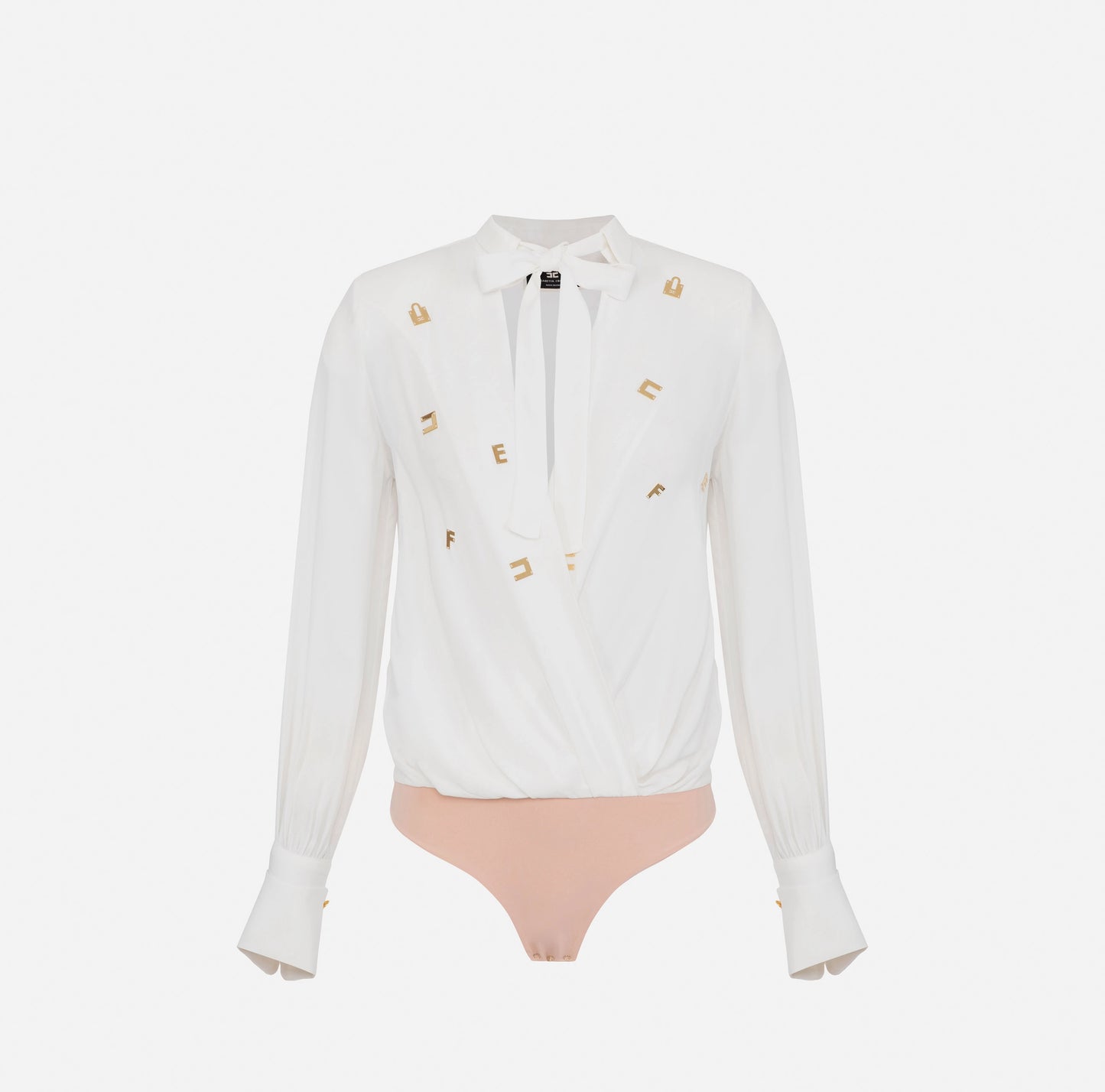 Camisa body de viscosa con pañuelo - Elisabetta Franchi