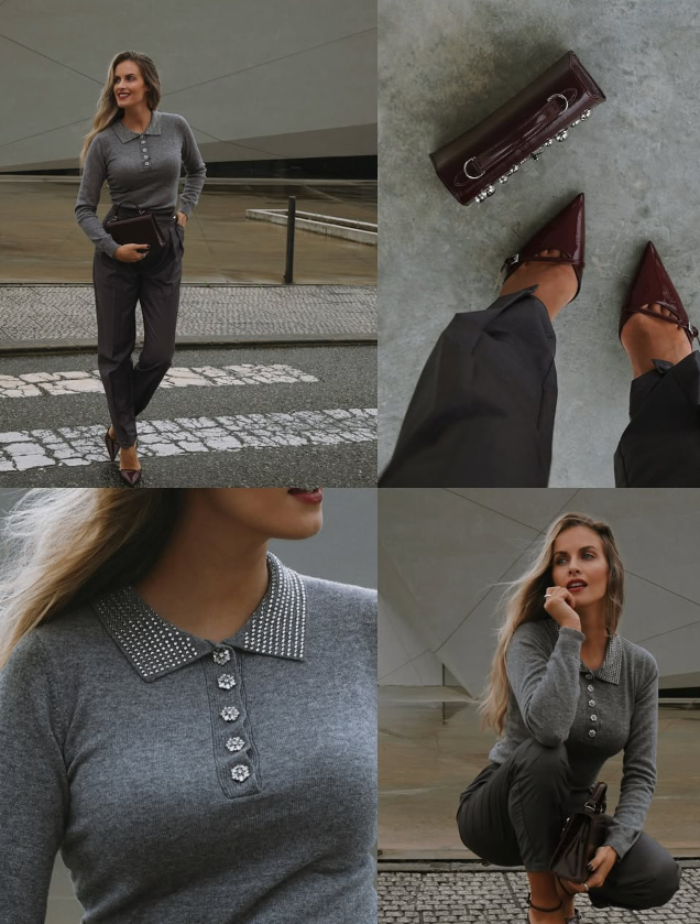 POLO LANA STRASS CUELLO - FRACOMINA