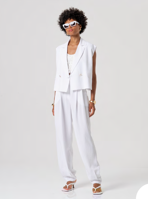 PANTALON PINZAS BLANCO - FRACOMINA