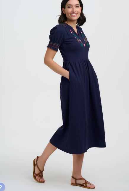 VESTIDO MIDI BORDADO - SUGARHILL