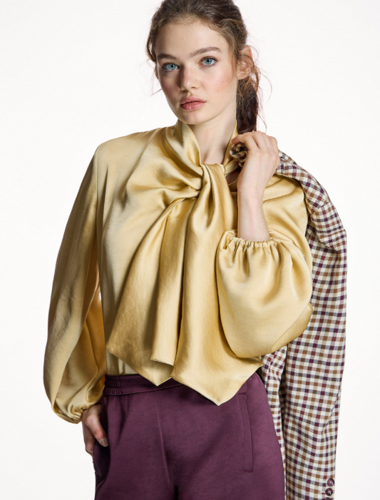 BLUSA LAZO DORADO - ALBA CONDE