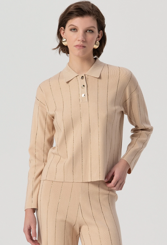 JERSEY POLO PUNTO STRASS - FRACOMINA