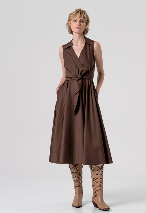 VESTIDO CRUZADO MIDI - FRACOMINA