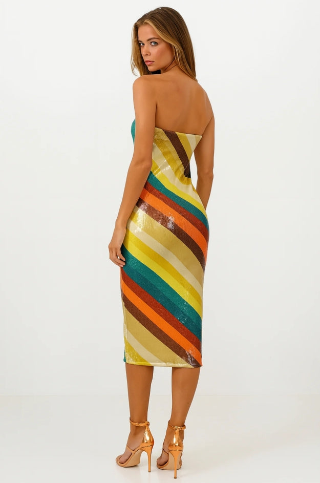 VESTIDO PALABRA HONOR LENTE - SAHOCO