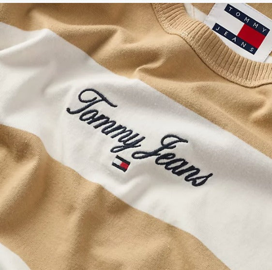 CAMISETA RAYAS BEIGE Y BLANCA - TOMMY JEANS