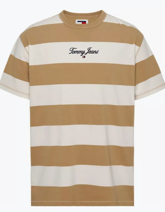 CAMISETA RAYAS BEIGE Y BLANCA - TOMMY JEANS