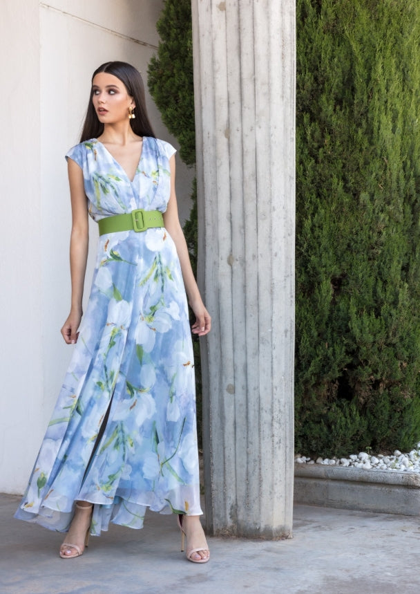 VESTIDO ESTAMPADO GASA LARGO - MATILDE CANO