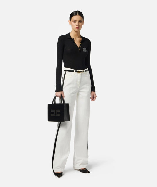 PANTALÓN DENIM FRANJA - ELISABETTA FRANCHI