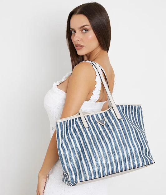 BOLSO RAFIA RAYAS - GUESS