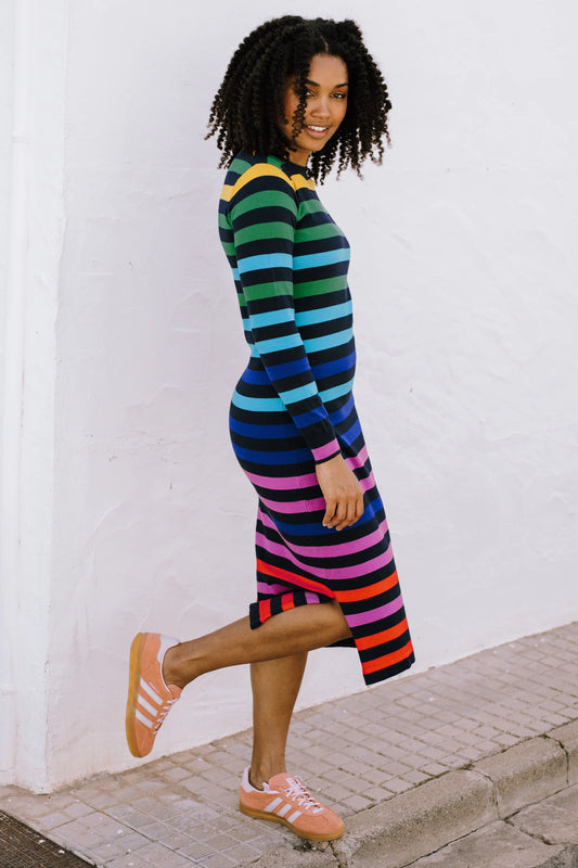 VESTIDO MIDI RAYAS - SUGARHILL