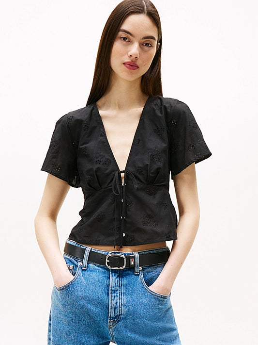 BLUSA CORTA BORDADA - TOMMY HILFIGER