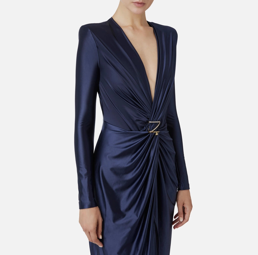 VESTIDO ELASTICO AZUL MARINO - ELISABETTA FRANCHI