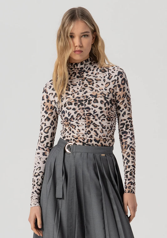 TOP FRUNCIDO ANIMAL PRINT - FRACOMINA