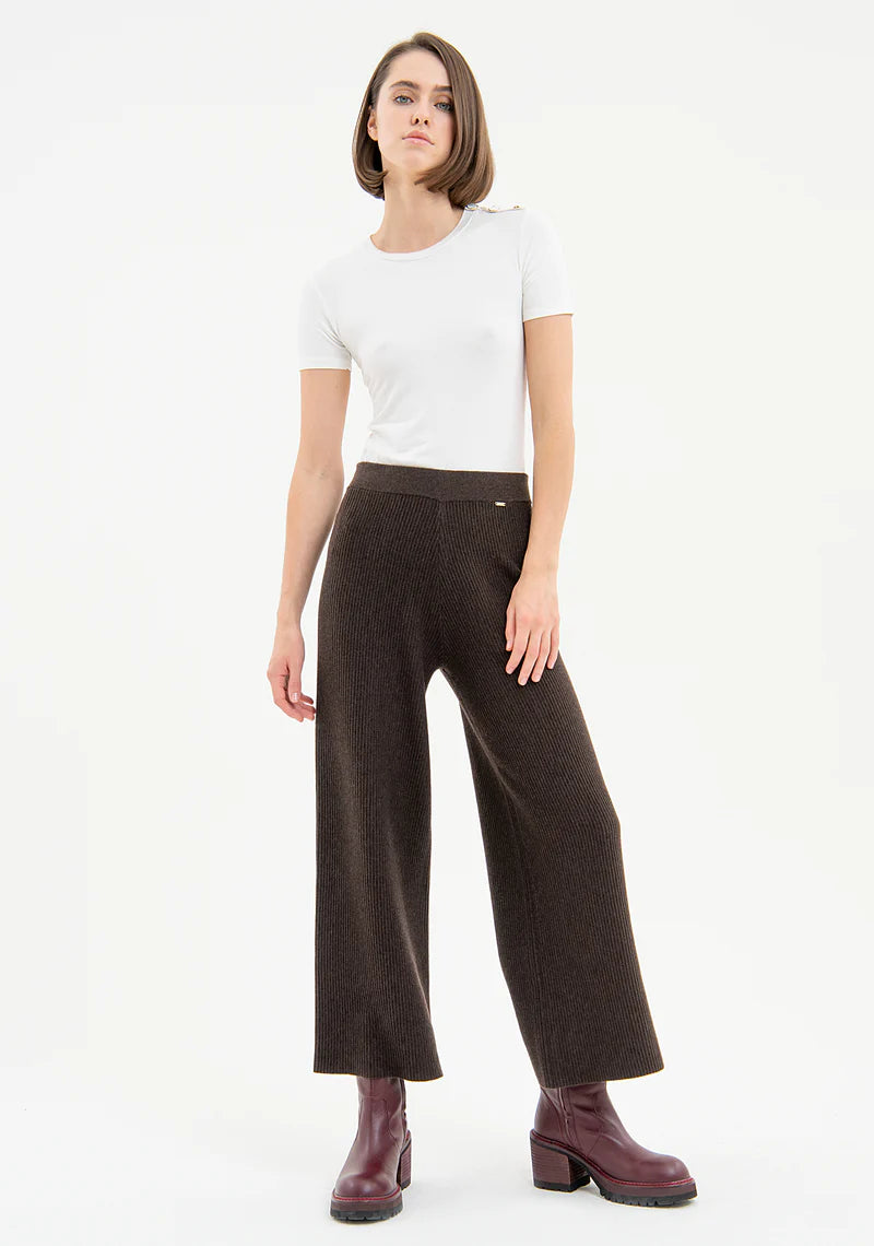 Pantalón cropped marrón - Fracomina