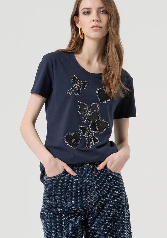 CAMISETA LAZOS STRASS - FRACOMINA