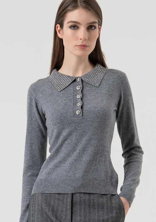POLO LANA STRASS CUELLO - FRACOMINA