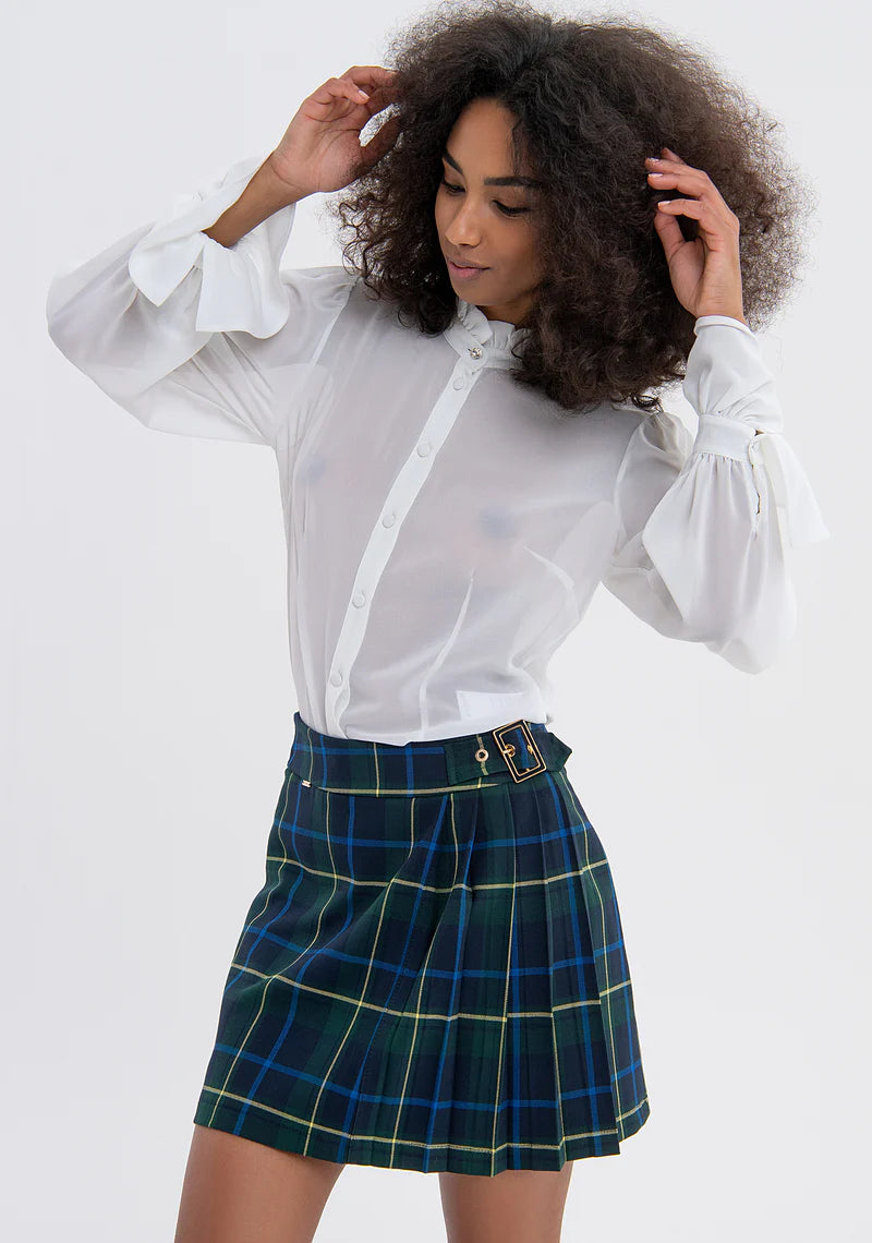 Mini falda regular fit in tartan - Fracomina