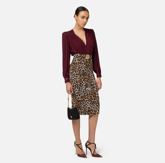 FALDA MIDI ANIMAL PRINT - ELISABETTA FRANCHI