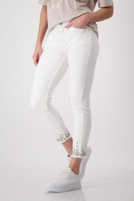 PANTALÓN BLANCO STRASS- MONARI