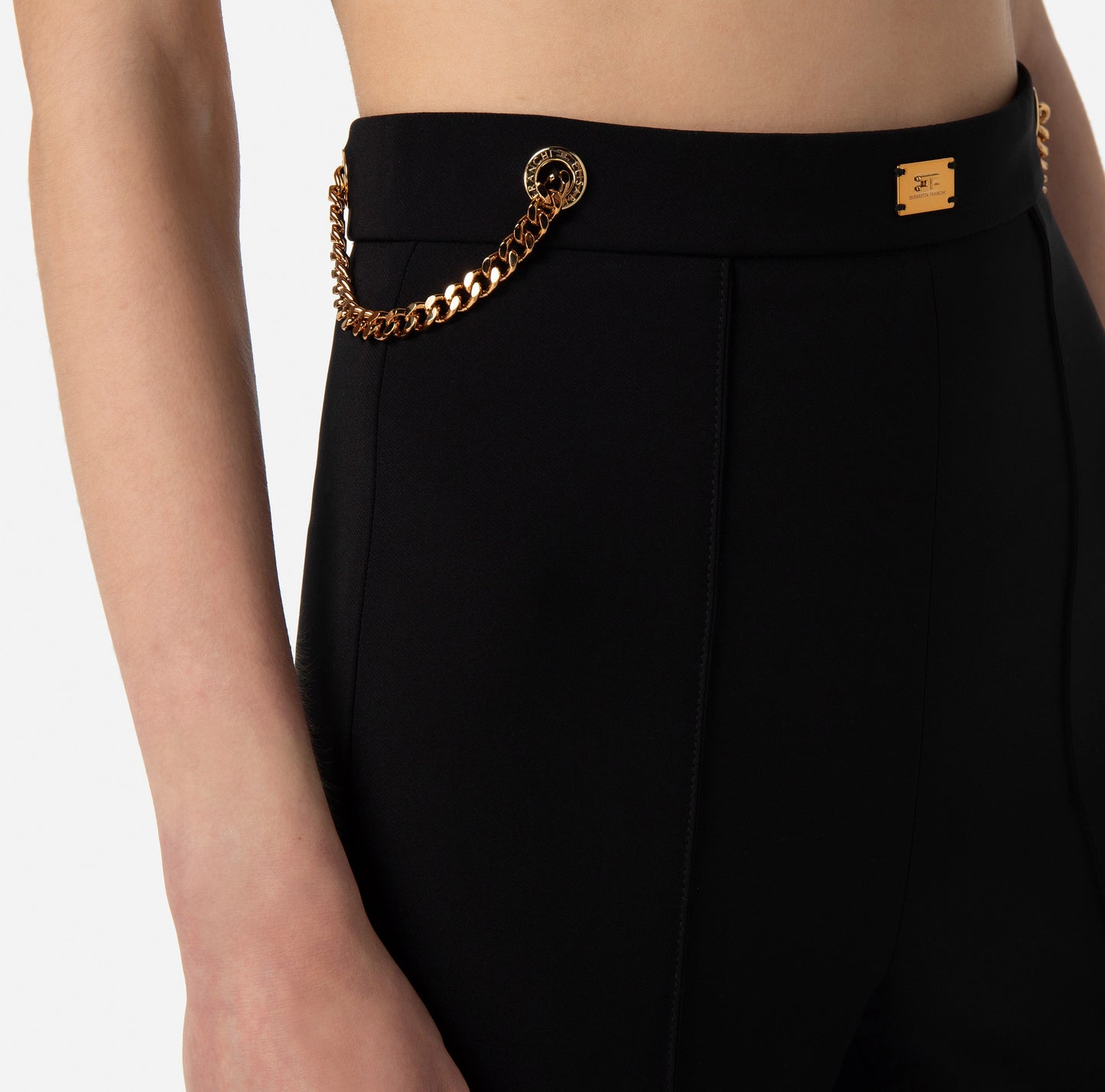 Pantalón de tejido bielástico con cadenas - Elisabetta Franchi