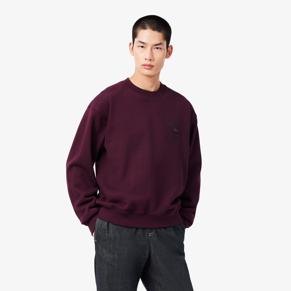 SUDADERA FELPA CON LOGO - LACOSTE