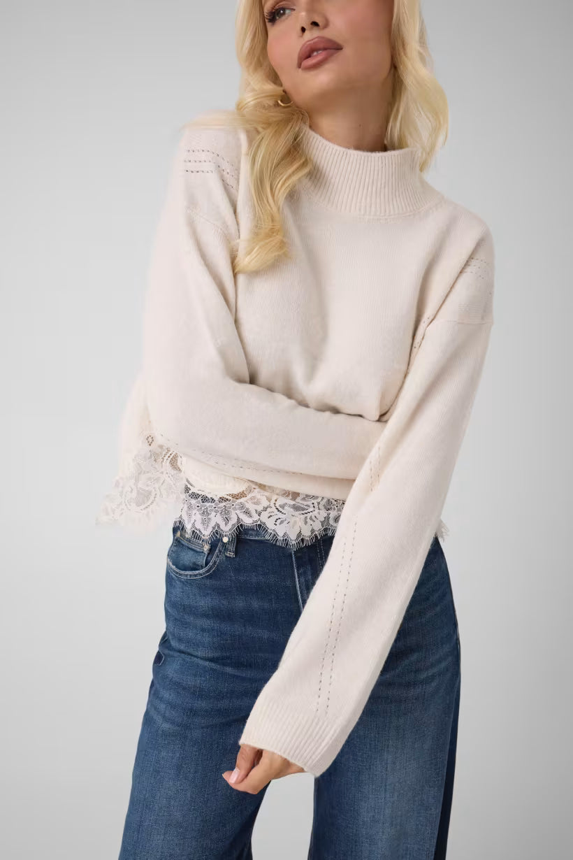 JERSEY CON ENCAJE - GUESS