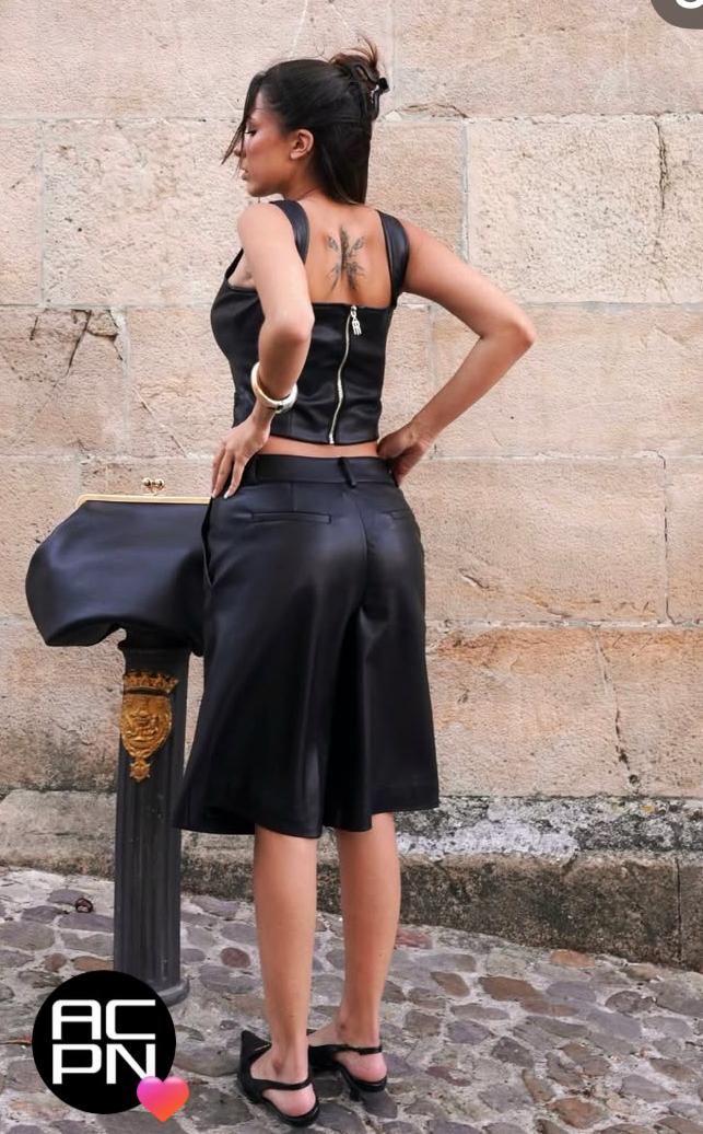 BERMUDA ANCHA CUERO - FRACOMINA