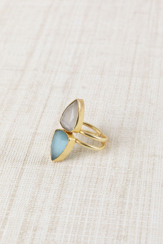 ANILLO DOBLE PIEDRA - LATIDO