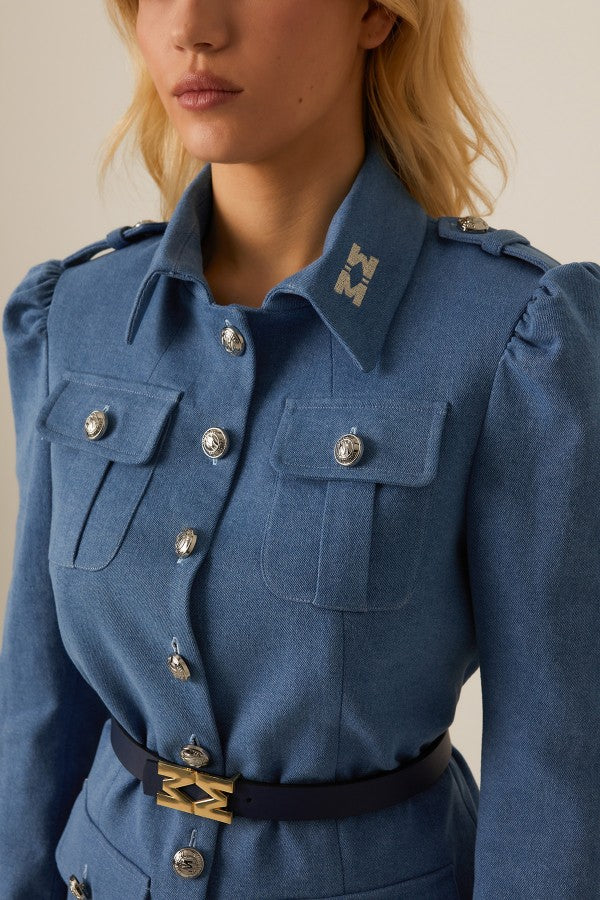 CHAQUETA MILITAR DENIM - MANGATA