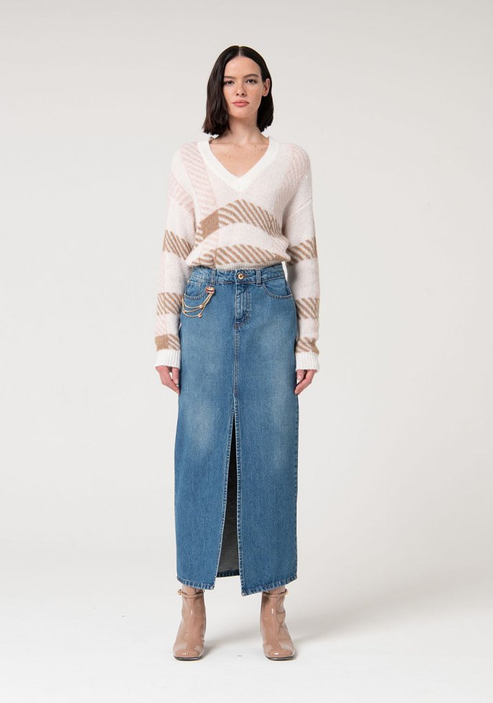 FALDA MIDI DENIM - FRACOMINA