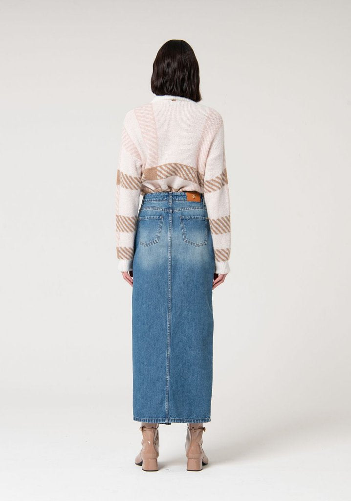 FALDA MIDI DENIM - FRACOMINA