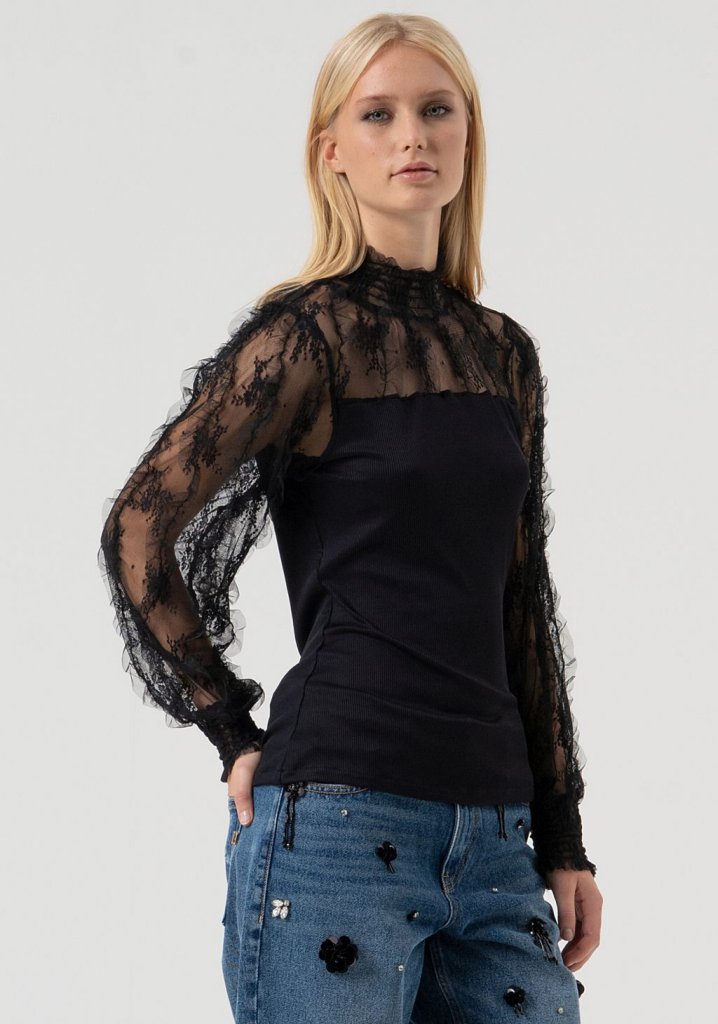 BLUSA ENCAJE PUNTO - FRACOMINA