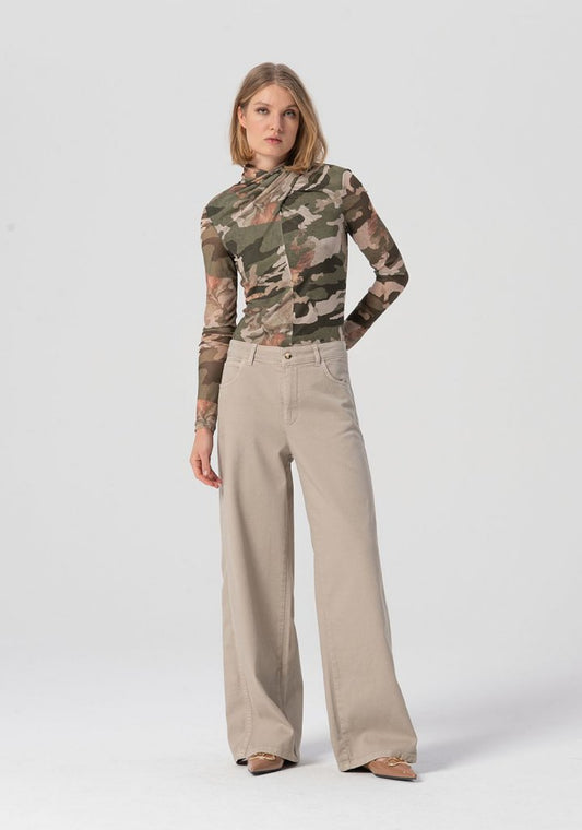 PANTALÓN PALAZZO DENIM - FRACOMINA