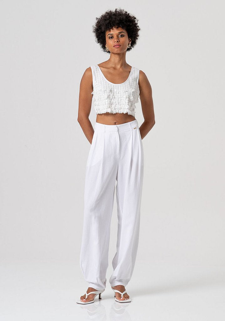 PANTALON PINZAS BLANCO - FRACOMINA