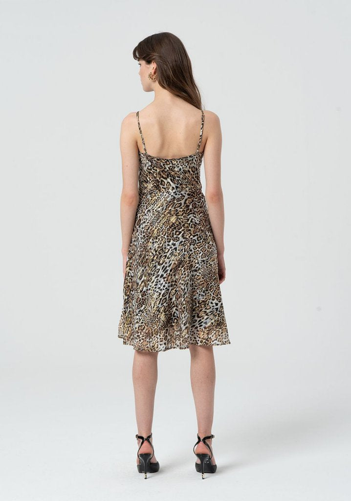 VESTIDO LENCERO PRINT ANIMAL - FRACOMINA